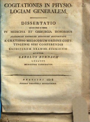 Cogitationes in physiologiam generalem : Diss.