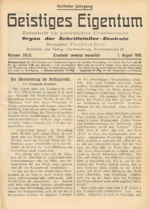 Nummer 20/21 (1. August 1910)