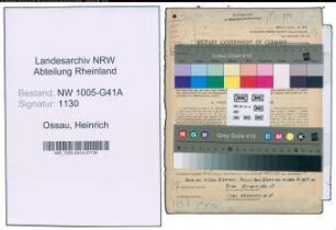 Entnazifizierung Heinrich Ossau , geb. 23.08.1897 (Bahnpolizist)