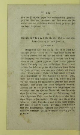 31. Napoleons Zug nach Rußland. Schauderhafte Vernichtung seines Heeres. (Jahr 1812.)