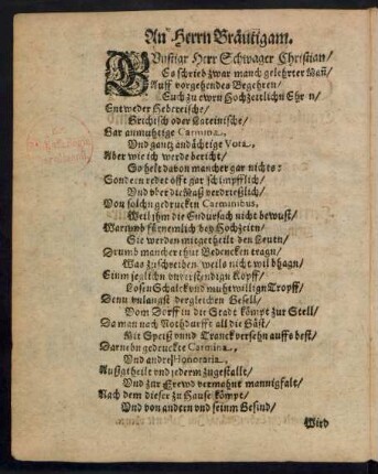 An Herrn Bräutigam.