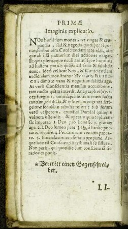 Primæ Imaginis explicatio.
