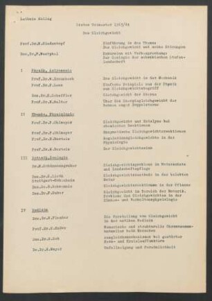 Erstes Trimester 1963/64