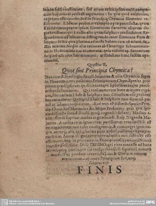 Quaestio II, Quot sint Principia Chymica?