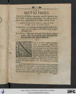 Sectio Prima.