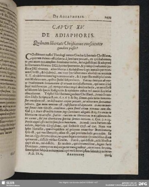 Caput XV. De Adiaphoris