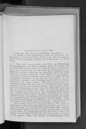 Sitzung am 12. Januar 1892.