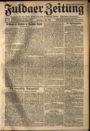 Erste Ausgabe vom Samstag, den 07. Juli 1928.
