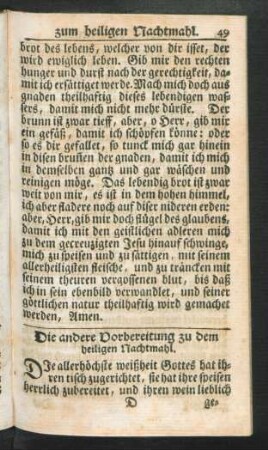 Die andere Vorbereitung zu dem heiligen Nachtmahl