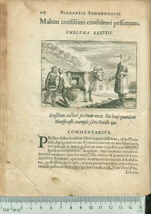 Malum consilium consultori pessimum. Emblema XXXVIII.