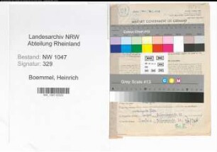 Entnazifizierung Heinrich Van Boemmel , geb. 29.07.1891 (Lehrer)