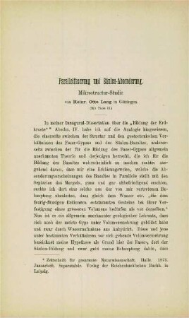 Parallelfaserung und Säulen-Absonderung. Mikrostruktur-Studie