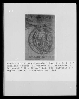 Homiliar — Initiale D, Folio fol. 183