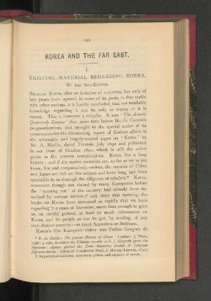 Korea and the Far East.
