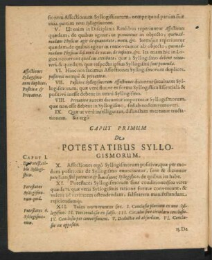 Caput Primum De Potestatibus Syllogismorum.