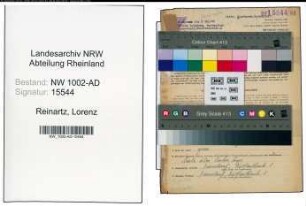Entnazifizierung Lorenz Reinartz, geb. 12.09.1900 (Buchhalter)