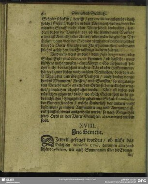 XVIII. Ins Gemein