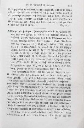 467-468 [Rezension] Bibliothek für Prediger; 1. - 8. Band