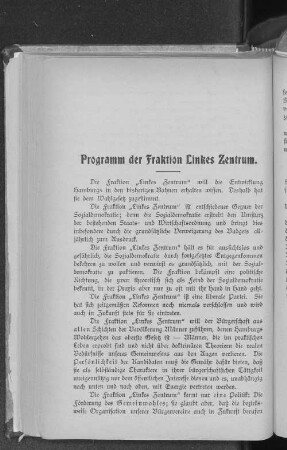 Programm der Fraktion Linkes Zentrum.