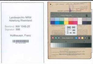 Entnazifizierung Franz Holthausen , geb. 10.04.1904 (Vulkaniseur)