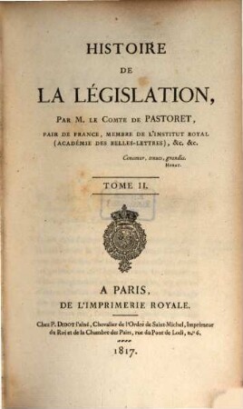 Histoire de la législation, 2