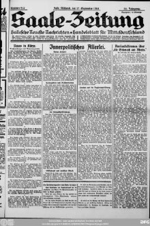 Saale-Zeitung : allgemeine Zeitung für Mitteldeutschland ; Hallesche neueste Nachrichten