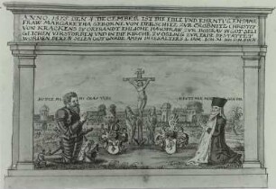 Zeichnung des Epitaphs in der Evangelischen Kirche zu Oßling