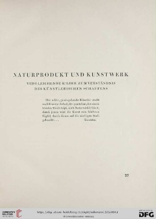 Naturprodukt und Kunstwerk