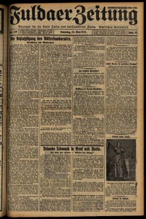 Erste Ausgabe vom Sonntag, den 24. Mai 1931.