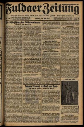 Erste Ausgabe vom Sonntag, den 24. Mai 1931.