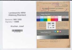 Entnazifizierung Josef Kruchen, geb. 10.05.1910 (Sparkassenangest.)