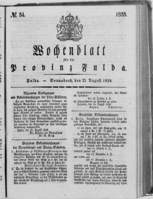Nr. 34, Ausgabe vom 25. August 1838