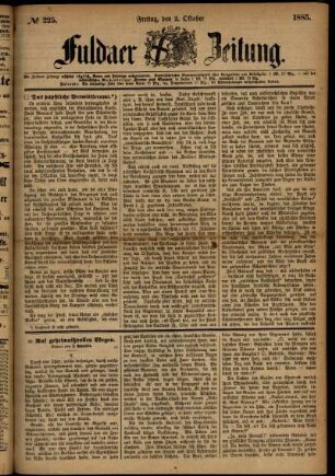 Ausgabe vom Freitag, den 02. Oktober 1885.