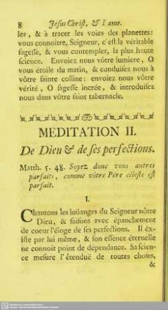 Meditation II. De Dieu & des ses perfections