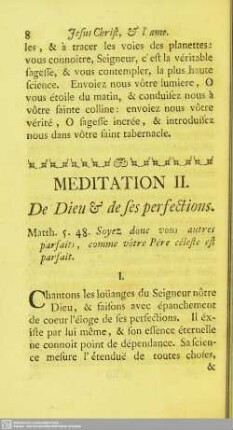 Meditation II. De Dieu & des ses perfections
