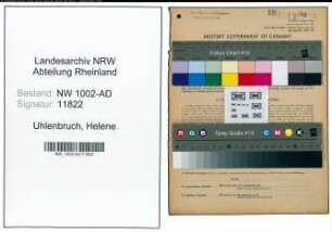 Entnazifizierung Helene Uhlenbruch, geb. 03.03.1913 (Stenotyp.)