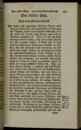 Der eilfte Satz. Von dem Gottes-Dienst.