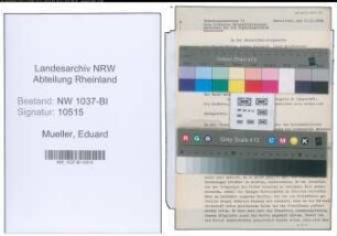 Entnazifizierung Eduard Mueller , geb. 07.11.1885 (Gastwirt)