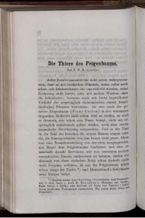 Die Thiere des Feigenbaums.