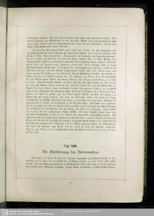 Cap. XIII. Die Einführung der Reformation