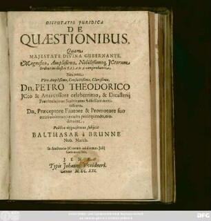 Disputatio Iuridica De Quaestionibus