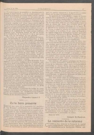 La iniciación de la reforma