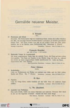 Gemälde neuerer Meister (Nr. 69-148)