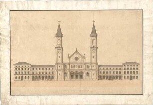 Gärtner, Friedrich von; München; St. Ludwig (Ludwigskirche) - Aufriss