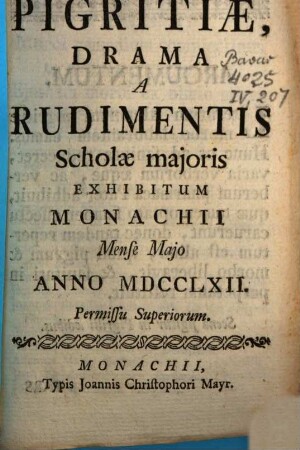 Medicina Pigritiae : Drama a Rudimentis Scholae Maioris Exhibitum