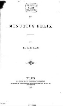Zu Minutius Felix