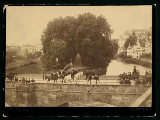 PA 7014, Ausfahrt einer Studentenverbindung auf der alten Neckarbrücke. Foto Sinner.