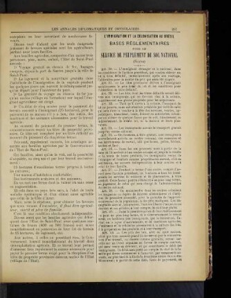 L'Immigration et la colonisation au Bresil