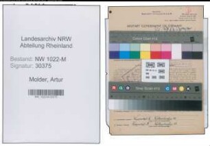 Entnazifizierung Artur Molder , geb. 12.04.1892 (Prokurist)