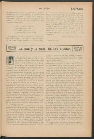 La paz y la nota de los aliados